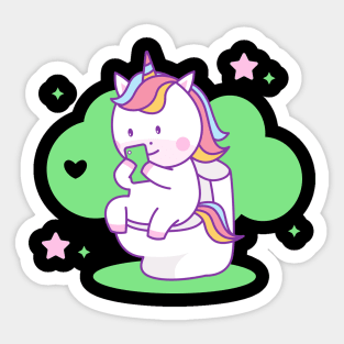 Unicorn On Toilet Sticker